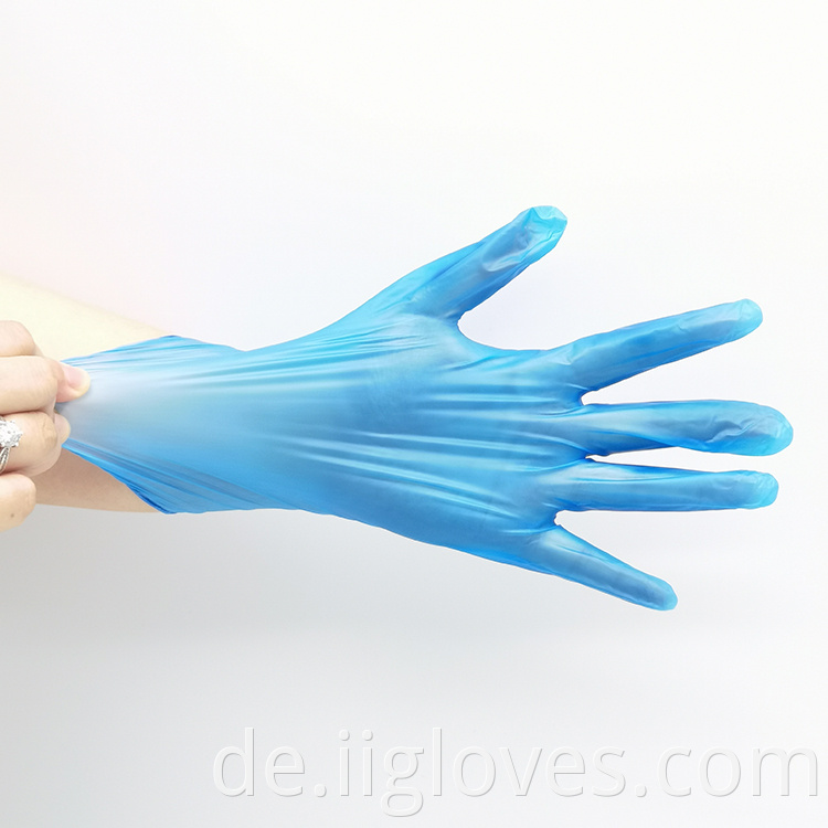 Blaue Einweghandschuhe Vinylhandschuhe pulverfreier Lebensmittelqualität Vinyl PVC Handhandschuhe Box